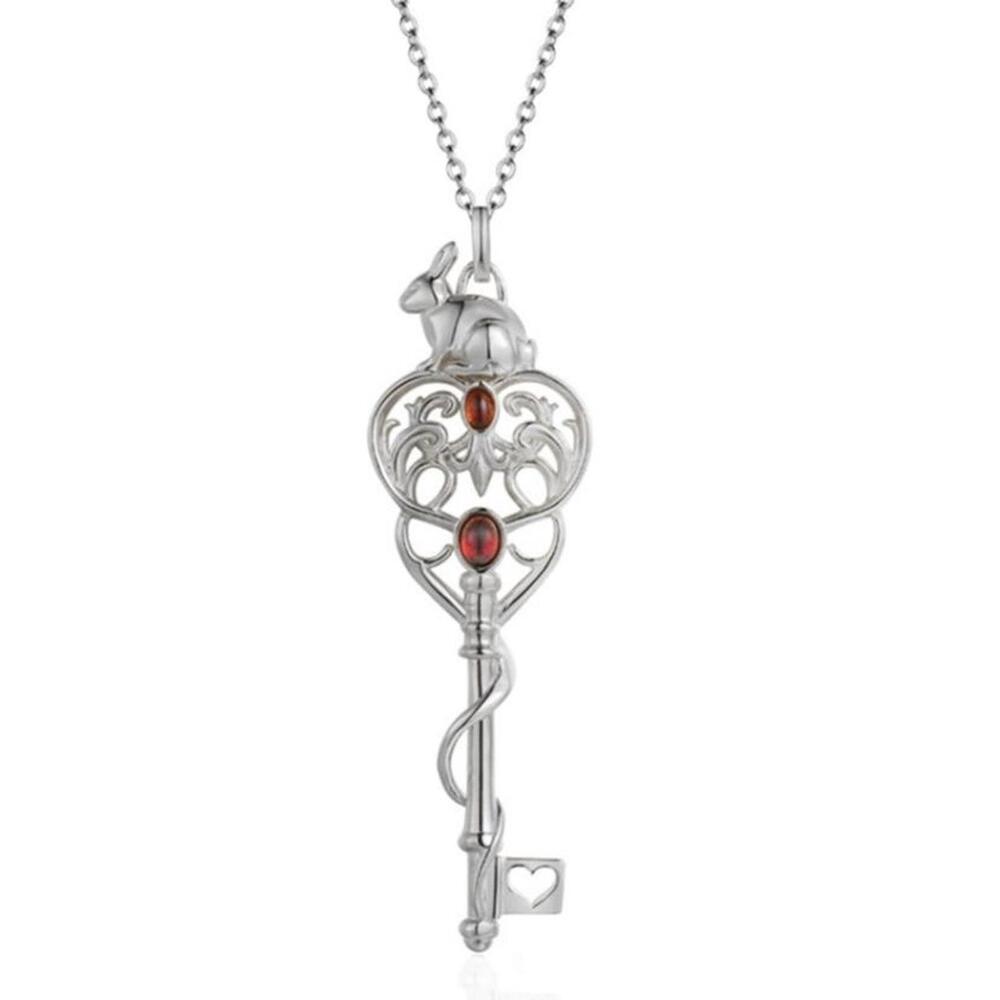Sapphire Studios Alice in Wonderland key pendant necklace! Silver new jewelry
